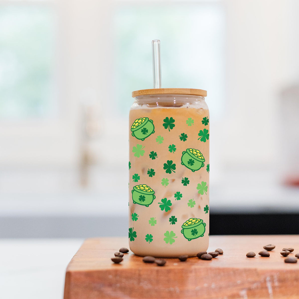 16oz Cold Brew Glass-St. Patty's Day -5