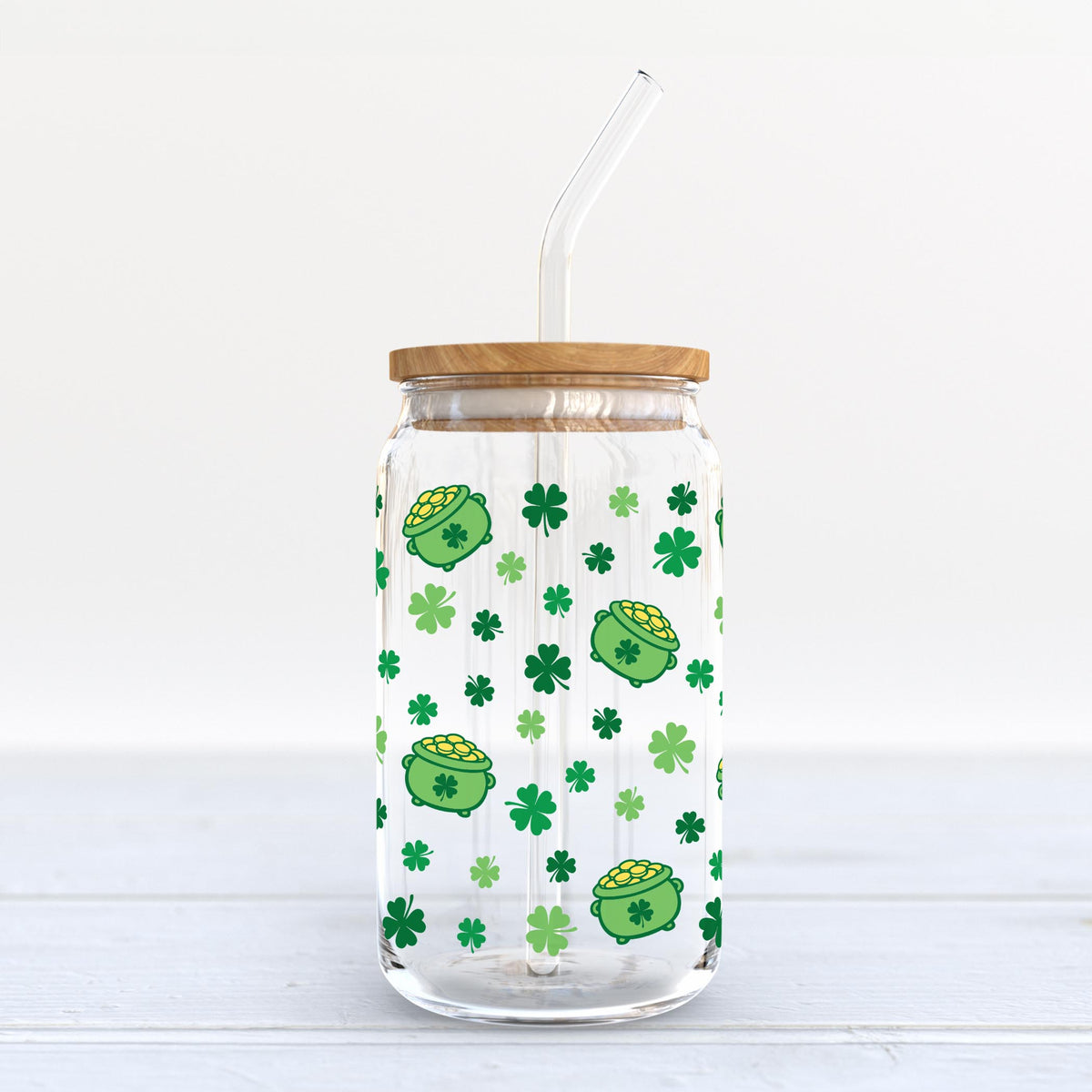 16oz Cold Brew Glass-St. Patty's Day -6