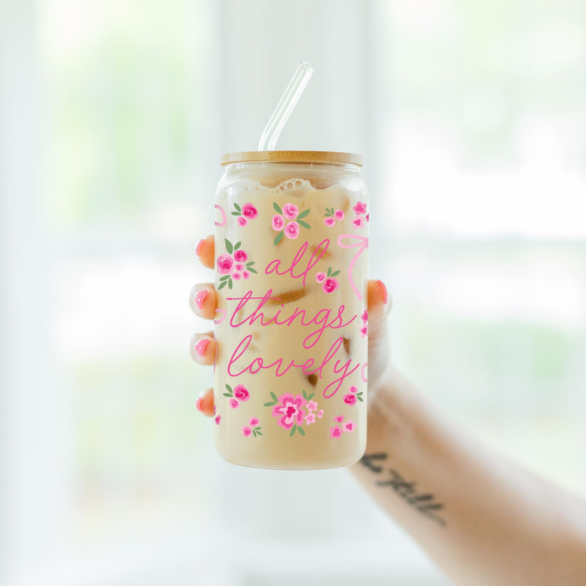 16oz Cold Brew Glass-All Things Lovely -7