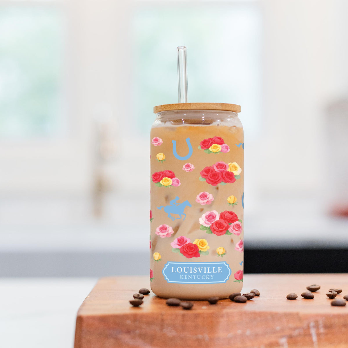 16oz Cold Brew Glass-Derby | City & State | Hometown -2