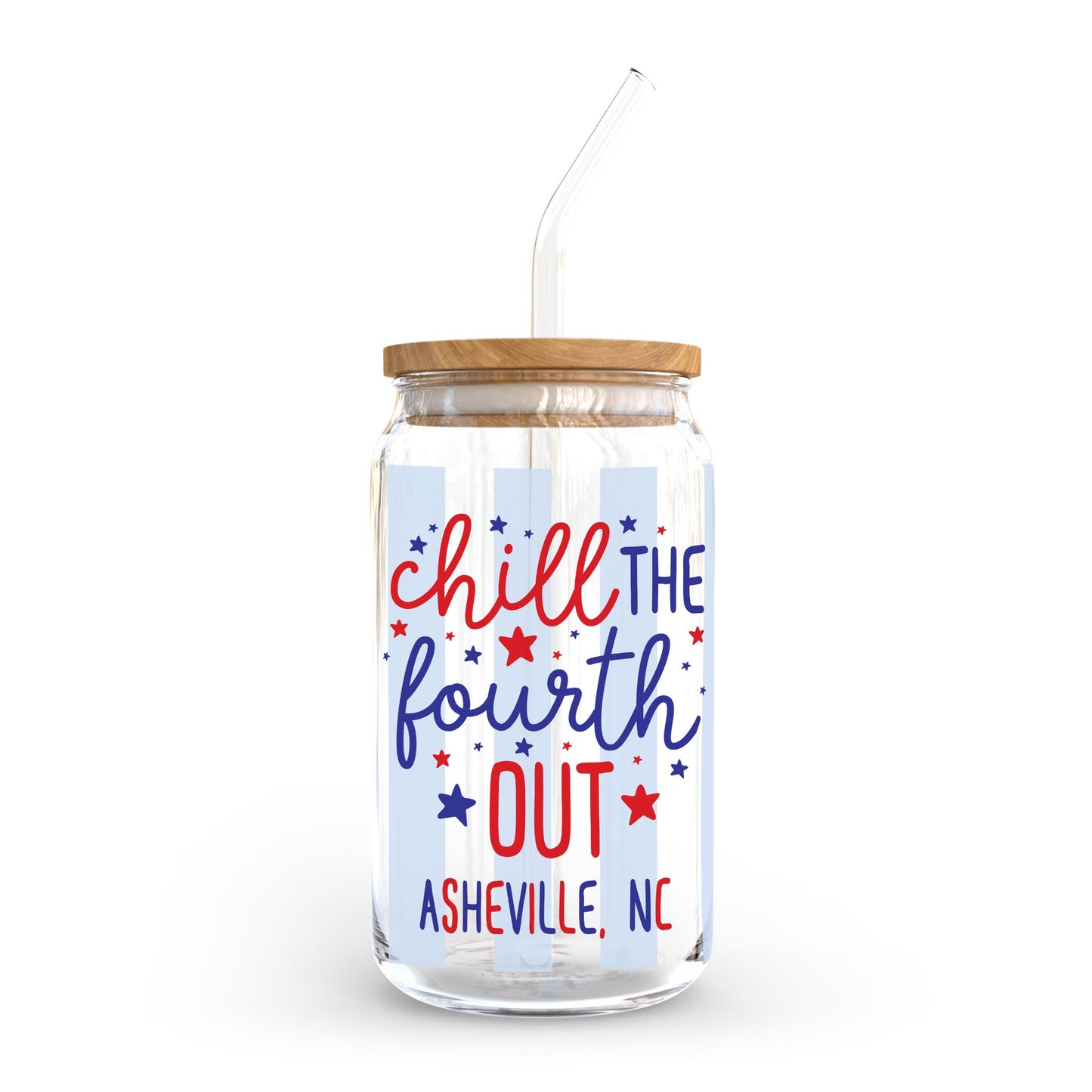 16oz Cold Brew Glass-Love+Local 4th of July 250th Anniversary -0