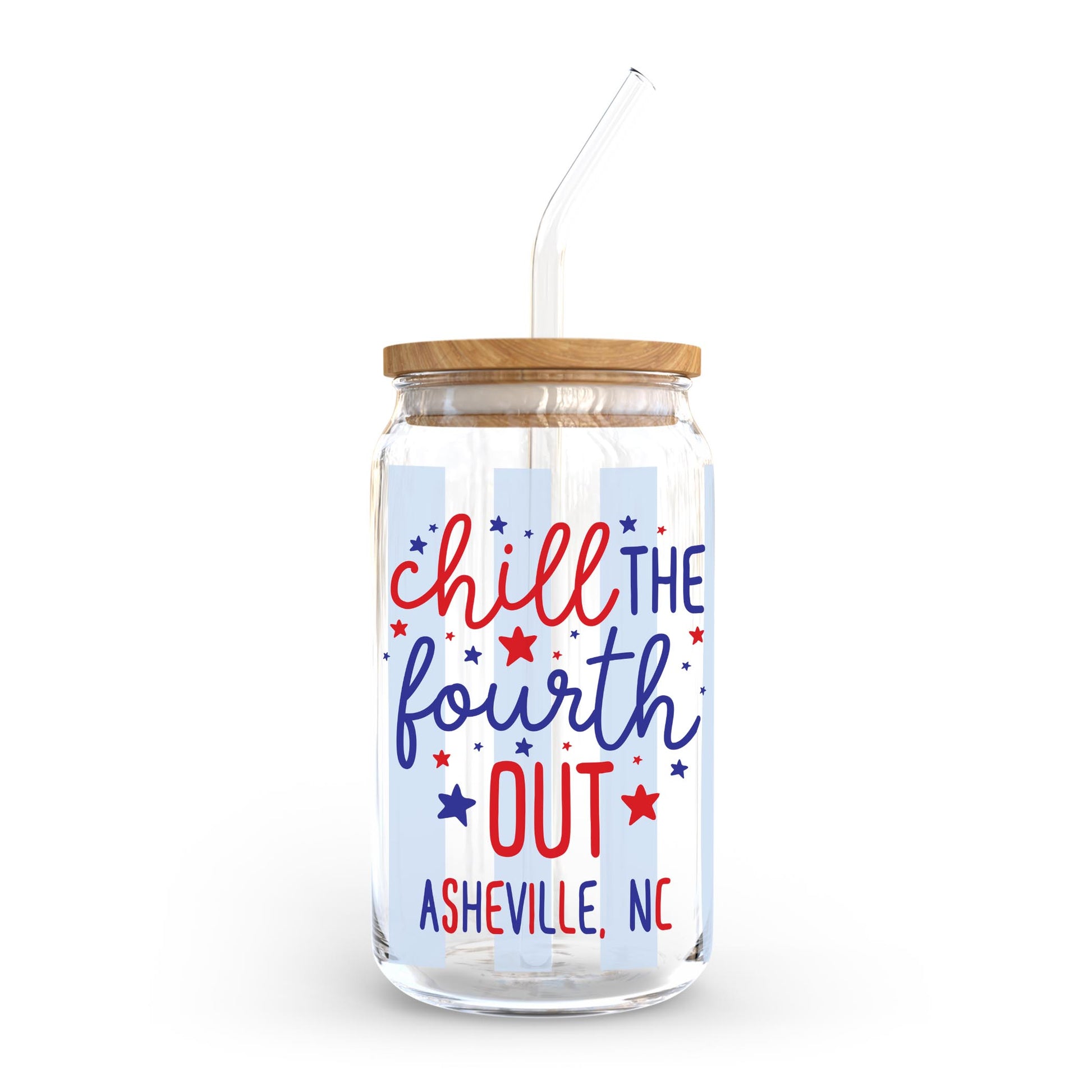 16oz Cold Brew Glass-Love+Local 4th of July 250th Anniversary -0