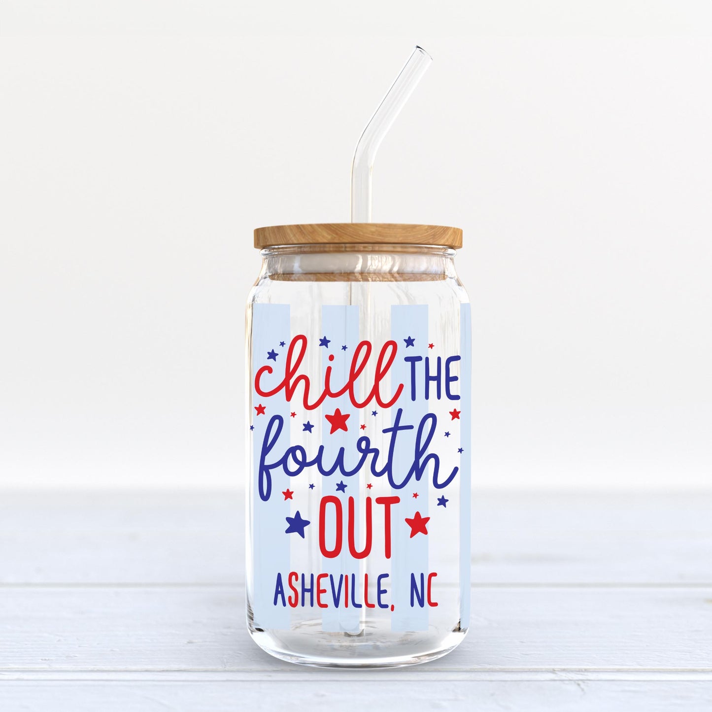 16oz Cold Brew Glass-Love+Local 4th of July 250th Anniversary -3