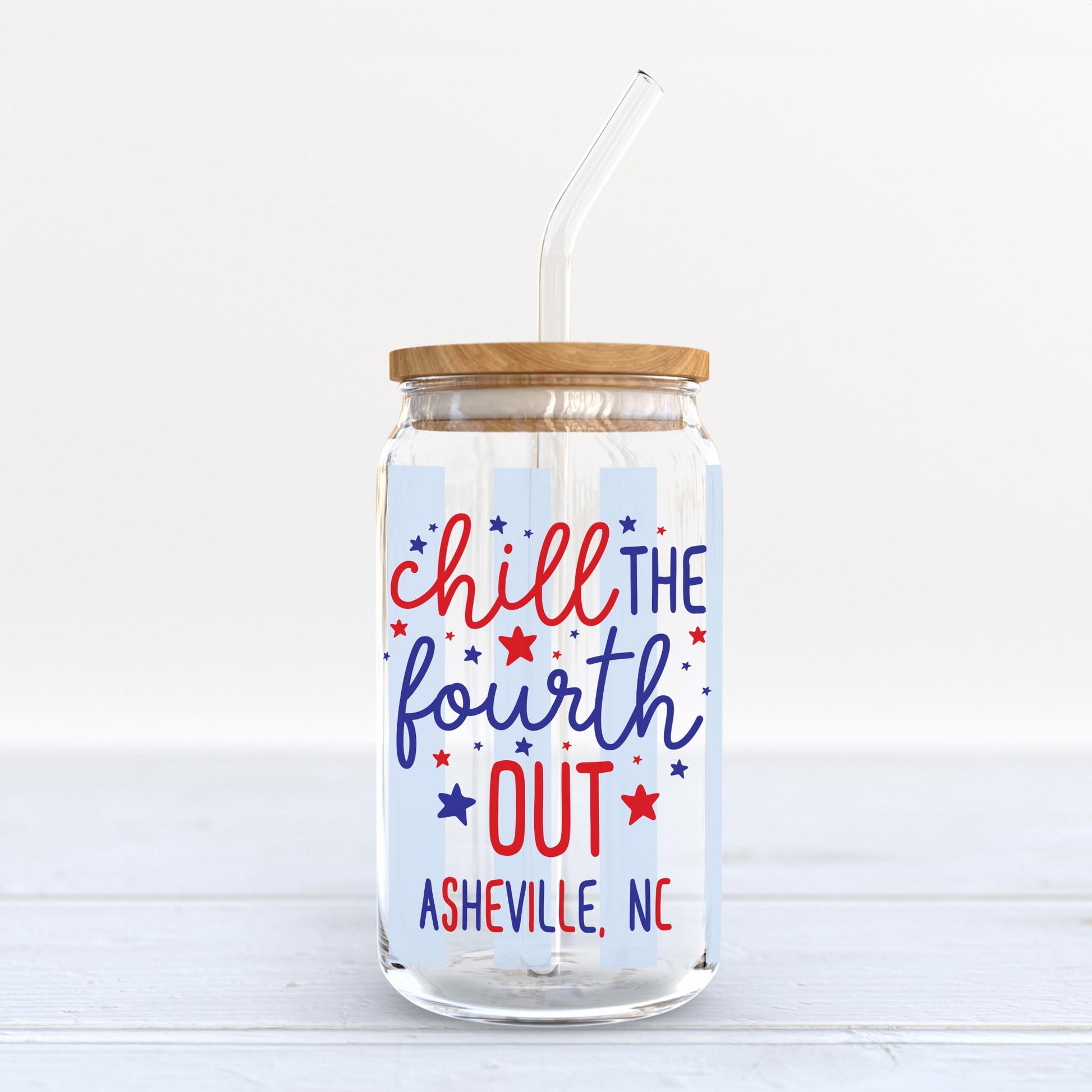 16oz Cold Brew Glass-Love+Local 4th of July 250th Anniversary -3
