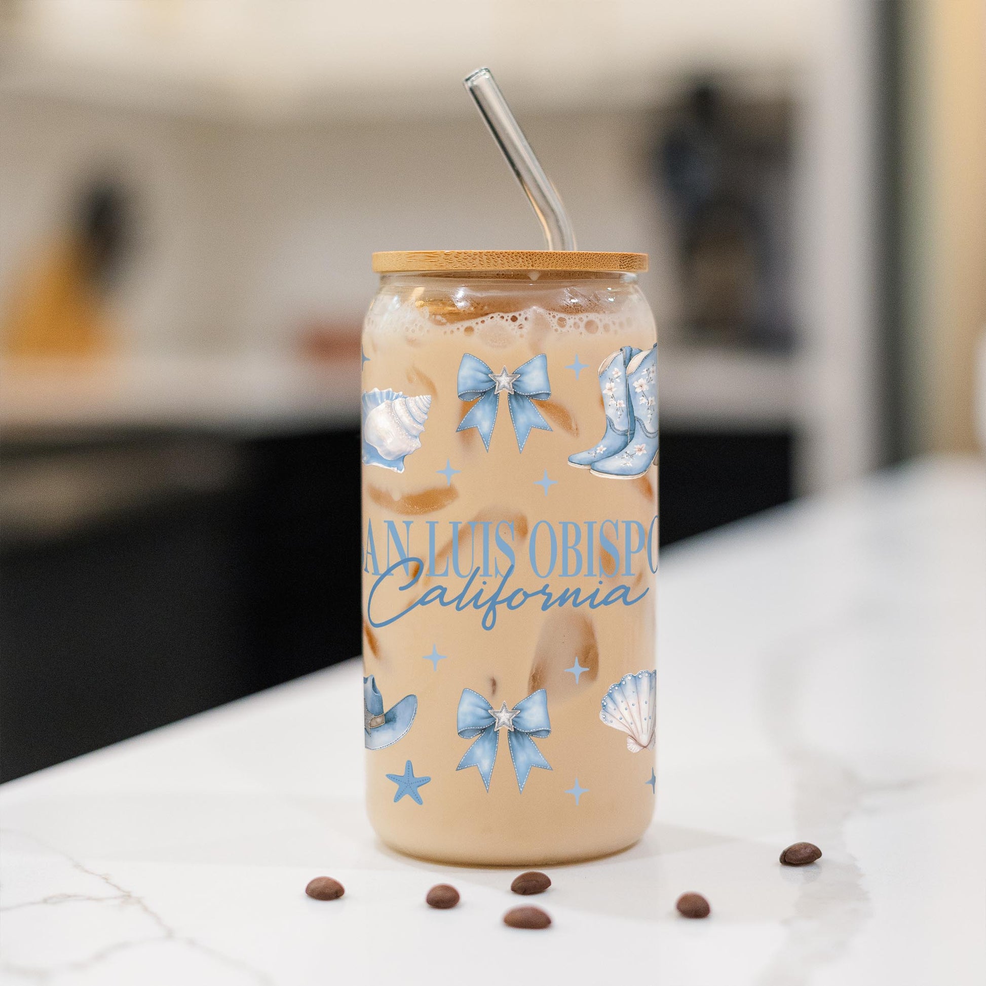 16oz Cold Brew Glass-Love+Local Coastal Cowgirl -1
