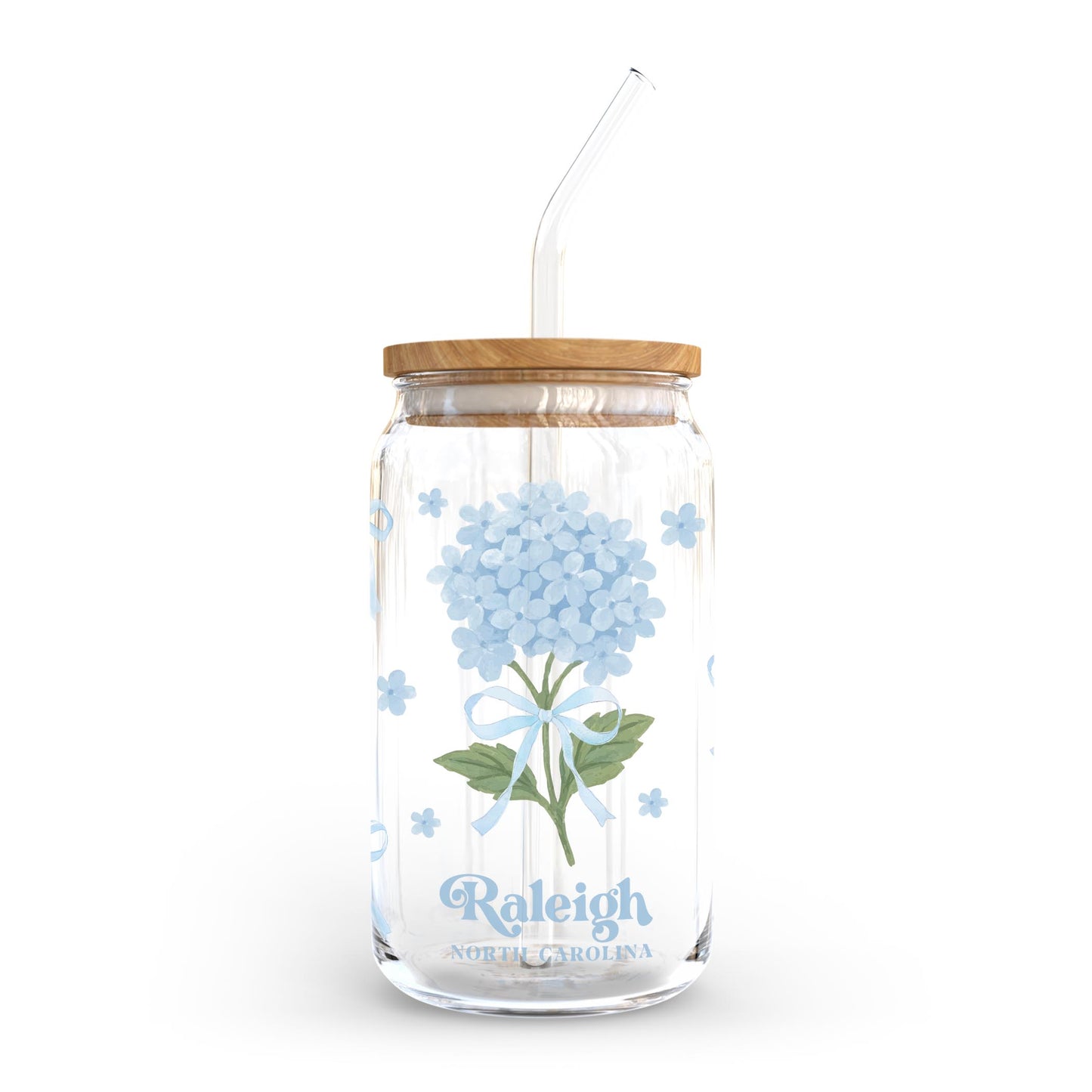 16oz Cold Brew Glass-Love+Local Hydrangea Cottage -0