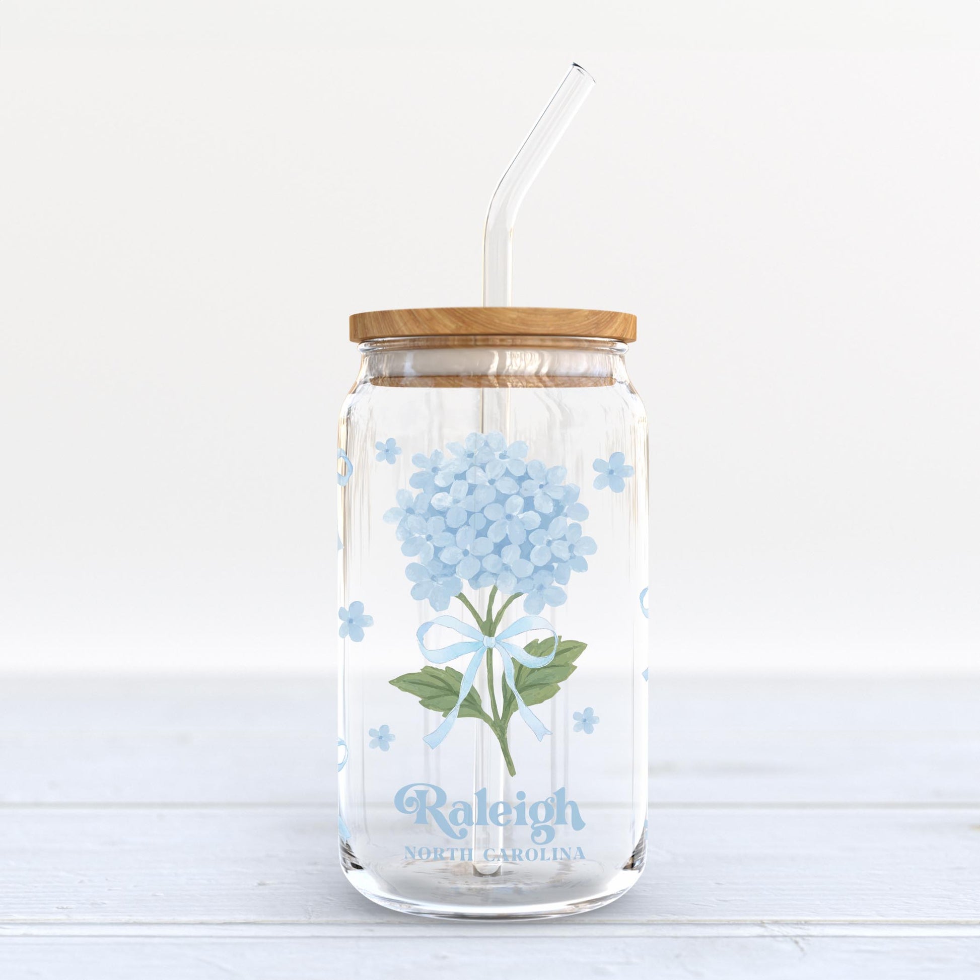 16oz Cold Brew Glass-Love+Local Hydrangea Cottage -3