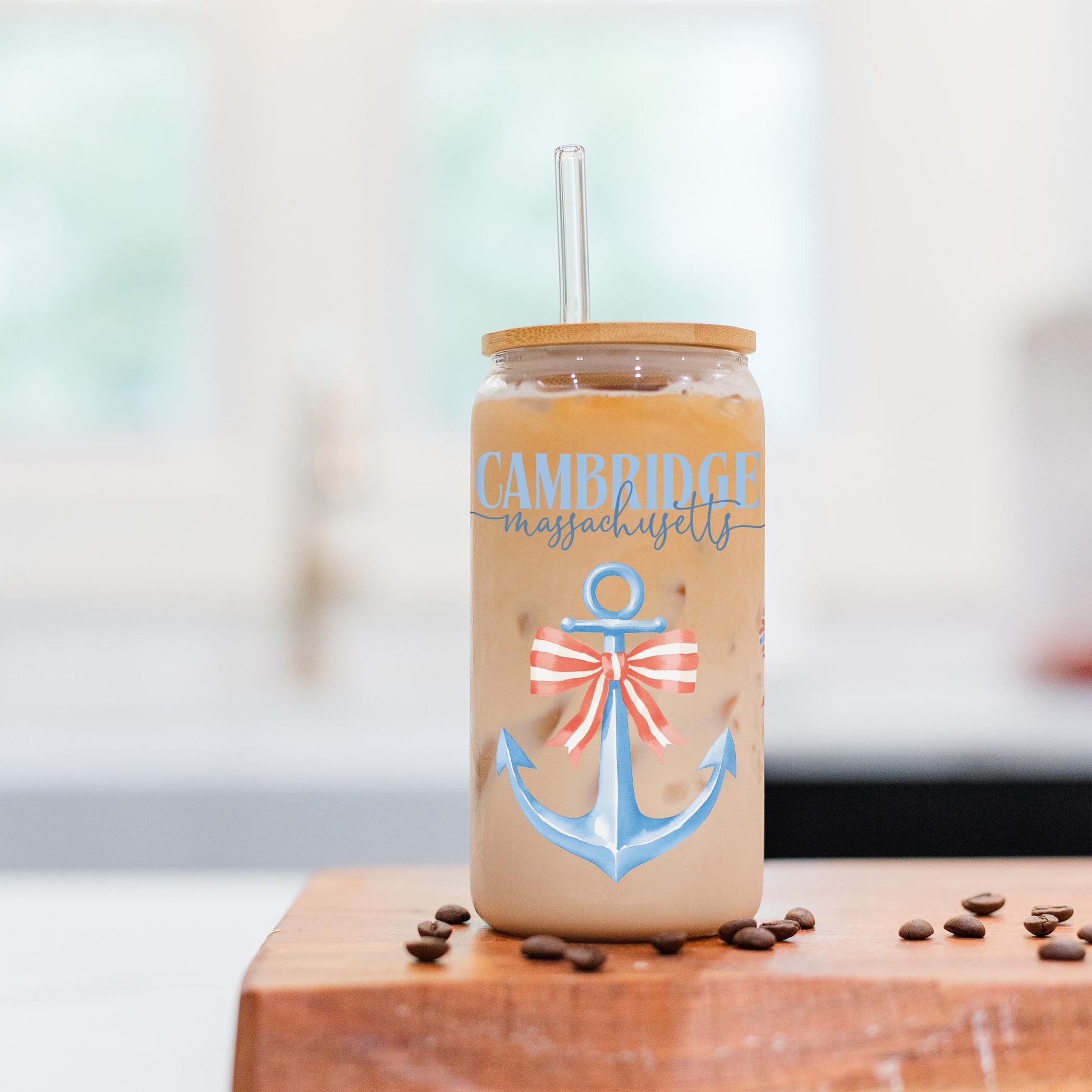 16oz Cold Brew Glass-Love+Local New England Tides -2