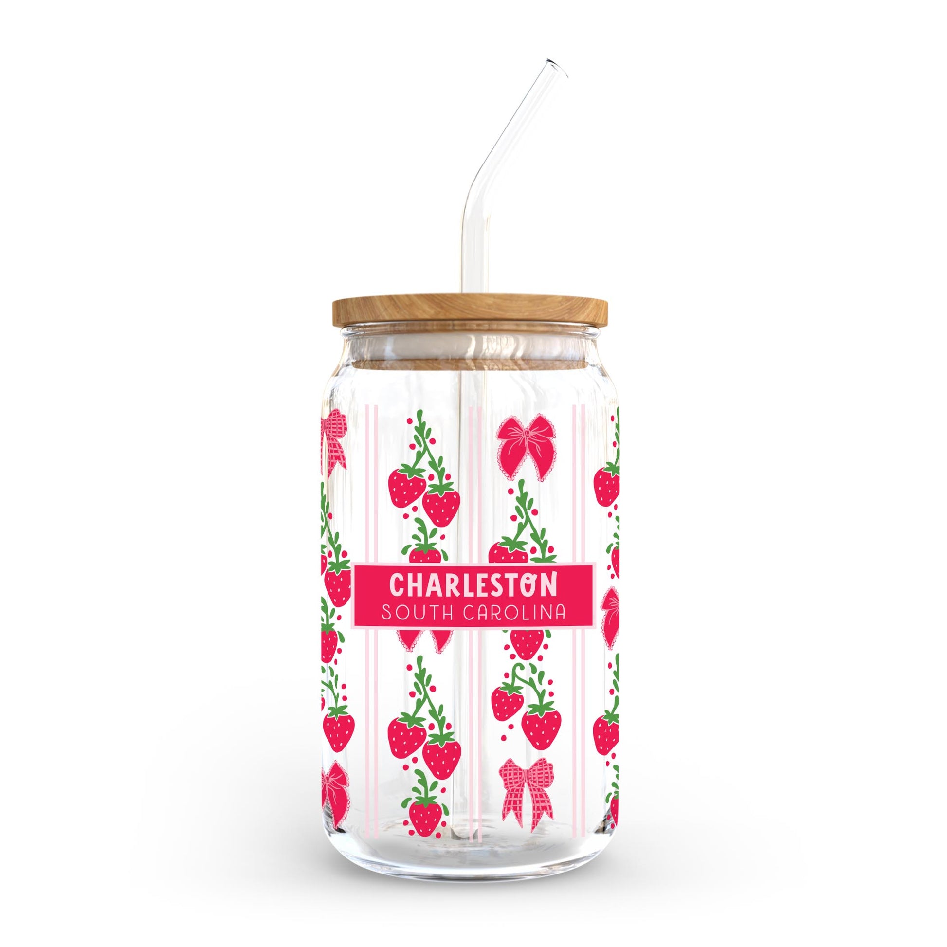 16oz Cold Brew Glass-Love+Local Strawberry Parlor -0