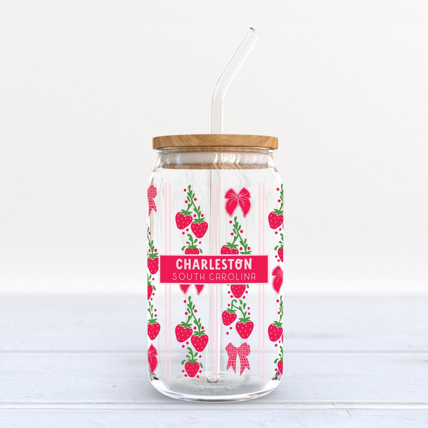 16oz Cold Brew Glass-Love+Local Strawberry Parlor -3