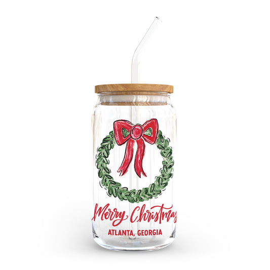 16oz Cold Brew Glass-Love+Local Make It Merry -0
