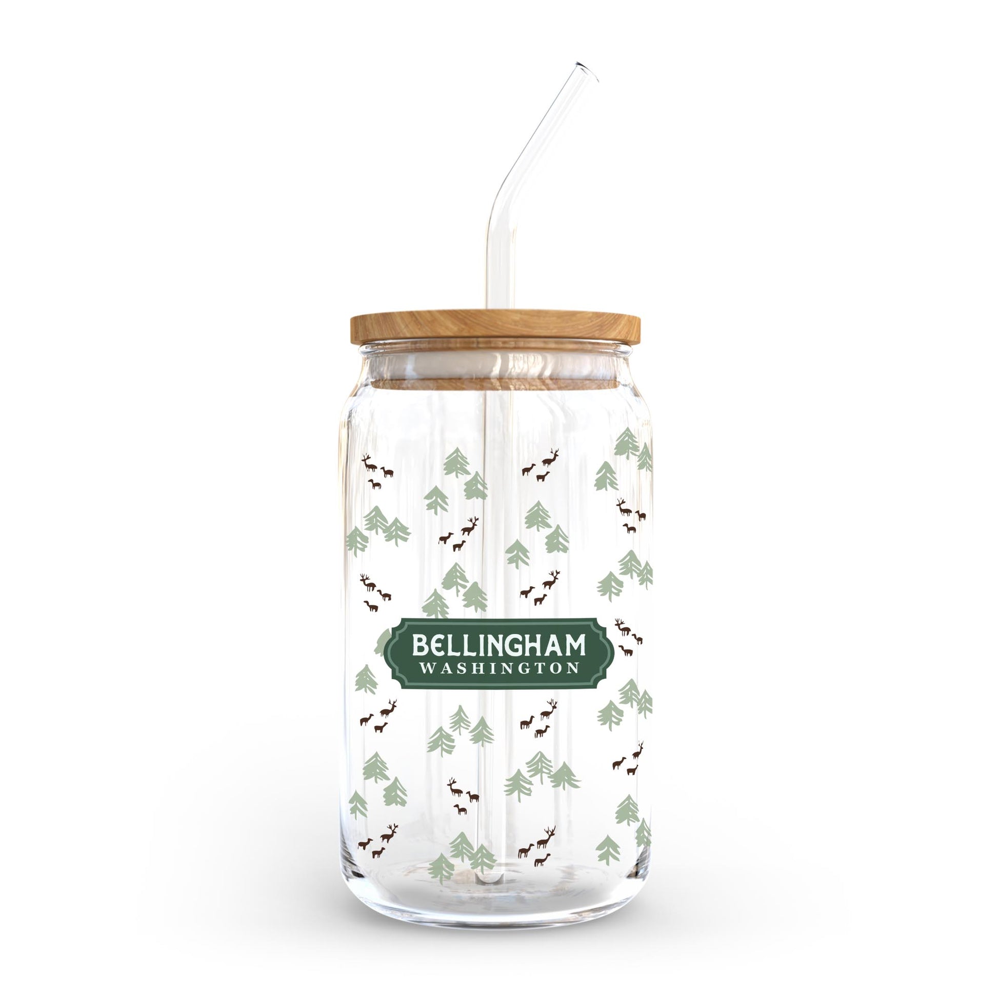 16oz Cold Brew Glass-Love+Local Woodland -0