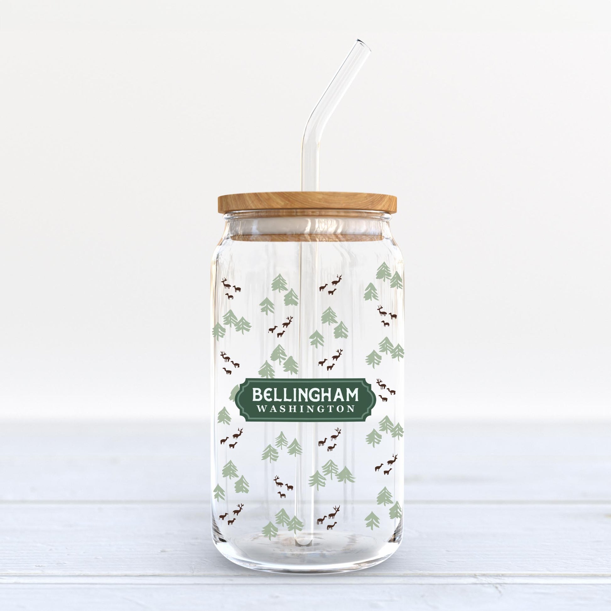 16oz Cold Brew Glass-Love+Local Woodland -3