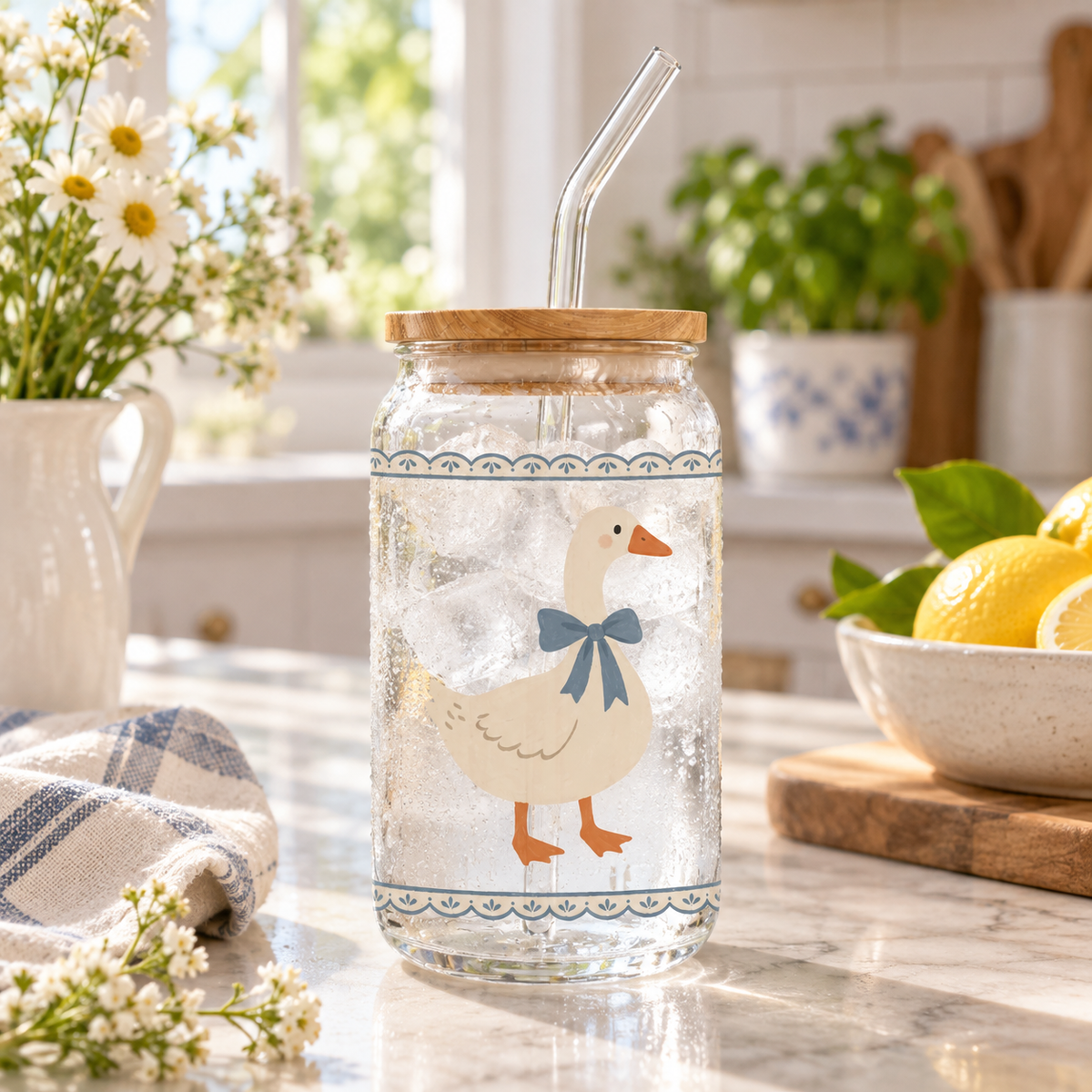 16oz Cold Brew Glass-Vintage Goose