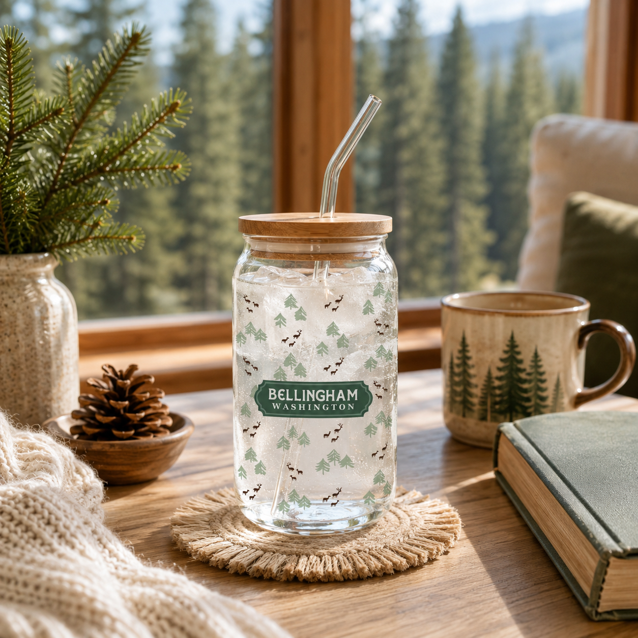 16oz Cold Brew Glass-Woodland | Custom | Personalize