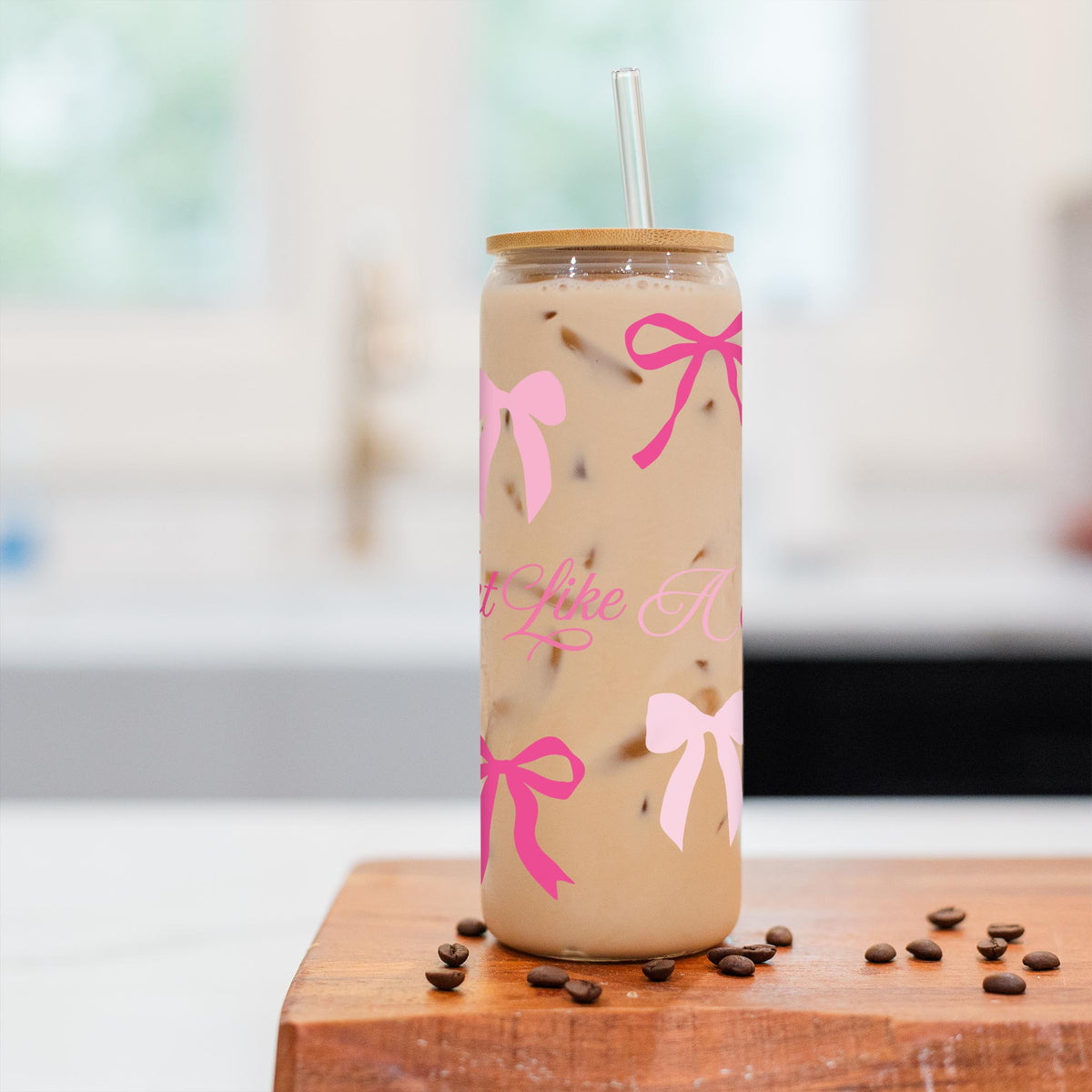 24oz Cold Brew Glass-Breast Cancer Awareness | Fight Like A Girl -2