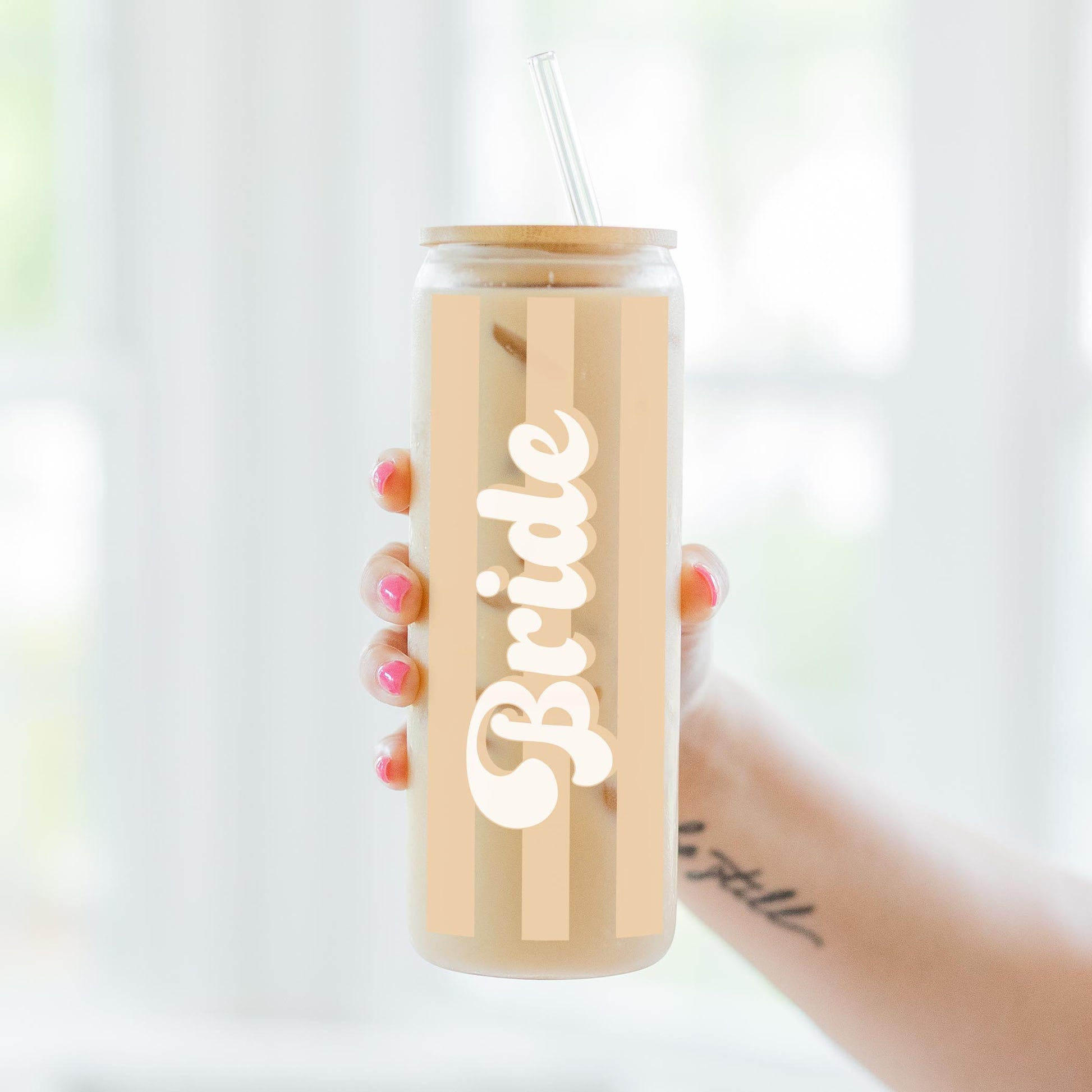 24oz Cold Brew Glass-Happily Ever After -3
