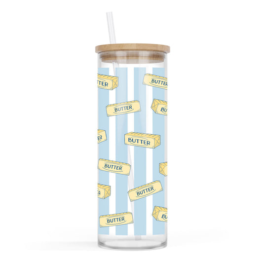 24oz Cold Brew Glass-Butter Pattern -0