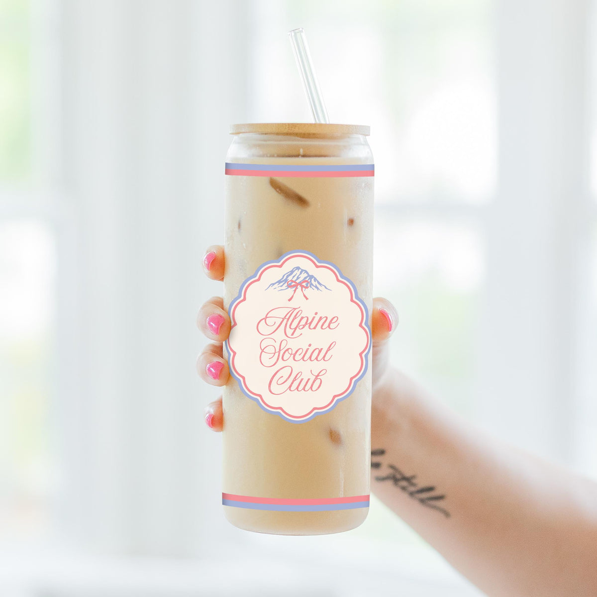 24oz Cold Brew Glass-Chalet Girl -3