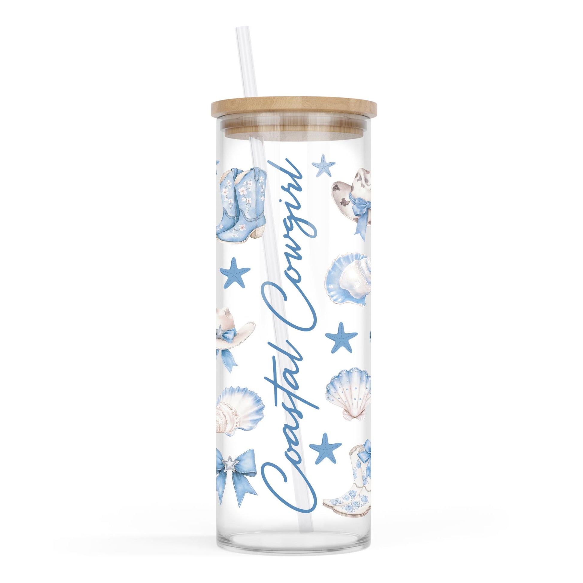 24oz Cold Brew Glass-Coastal Cowgirl -0