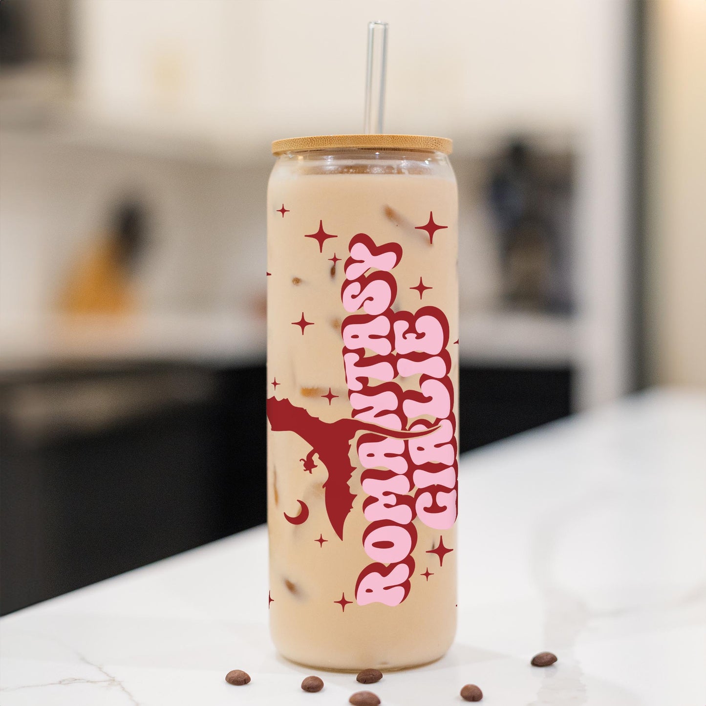 24oz Cold Brew Glass-Romantasy Girlie -1