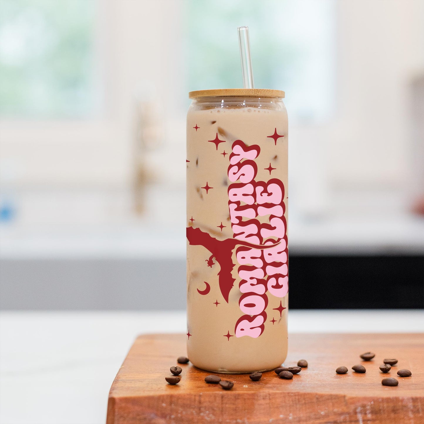 24oz Cold Brew Glass-Romantasy Girlie -2