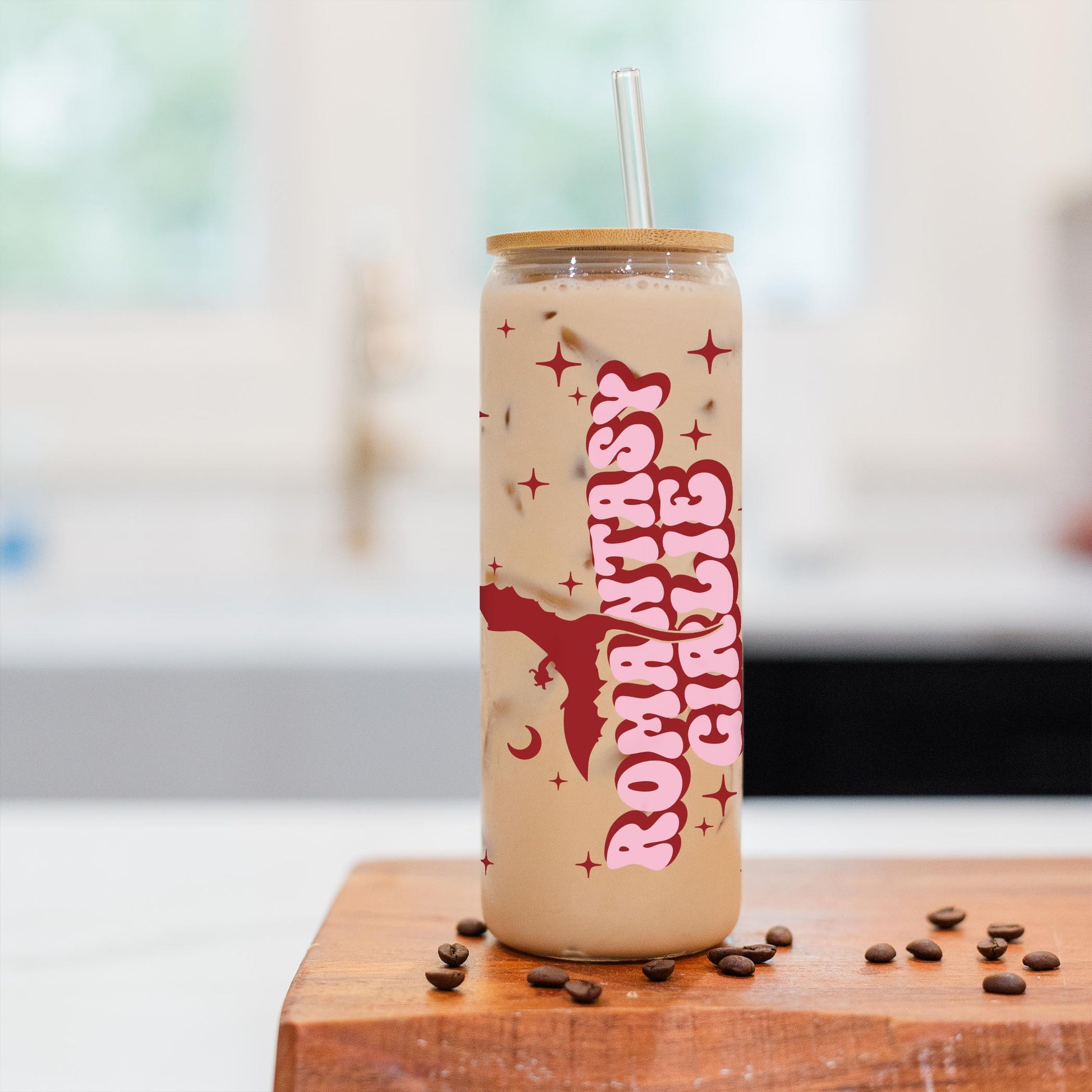 24oz Cold Brew Glass-Romantasy Girlie -2