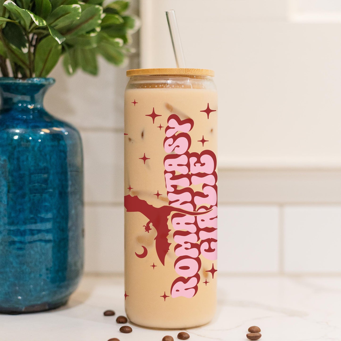 24oz Cold Brew Glass-Romantasy Girlie -4