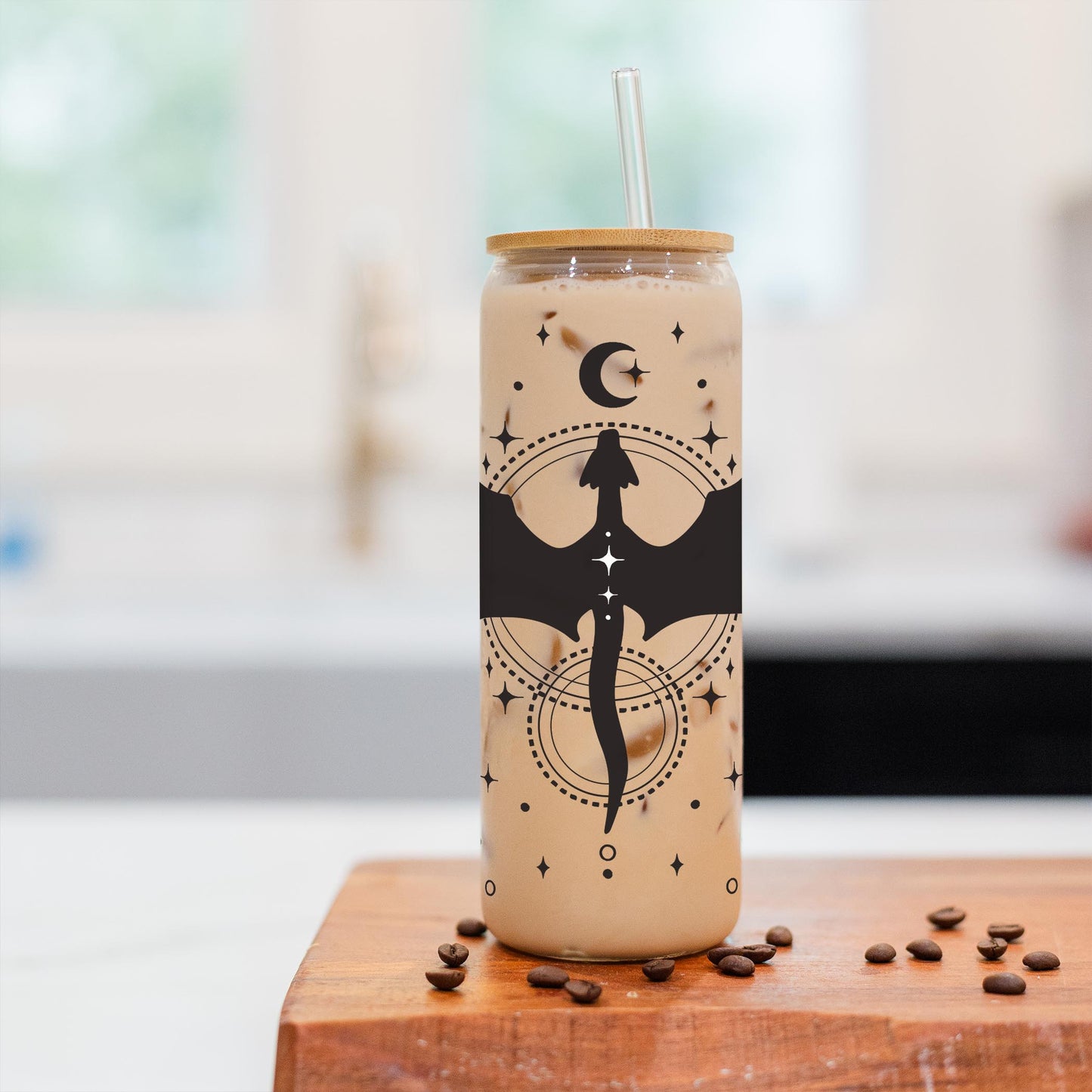 24oz Cold Brew Glass-Dragon Moon -2