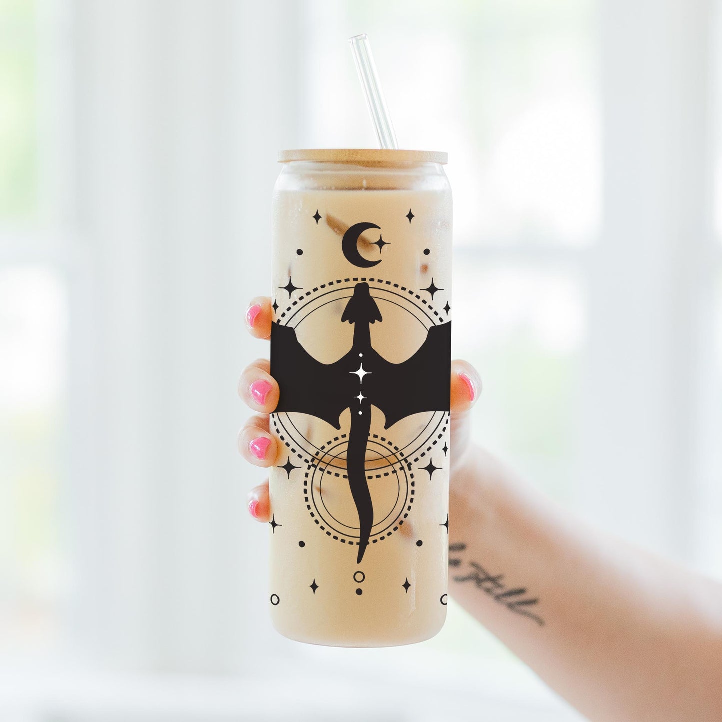 24oz Cold Brew Glass-Dragon Moon -3