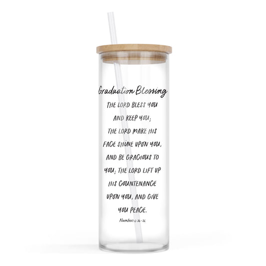 24oz Cold Brew Glass-Graduation Blessing -0