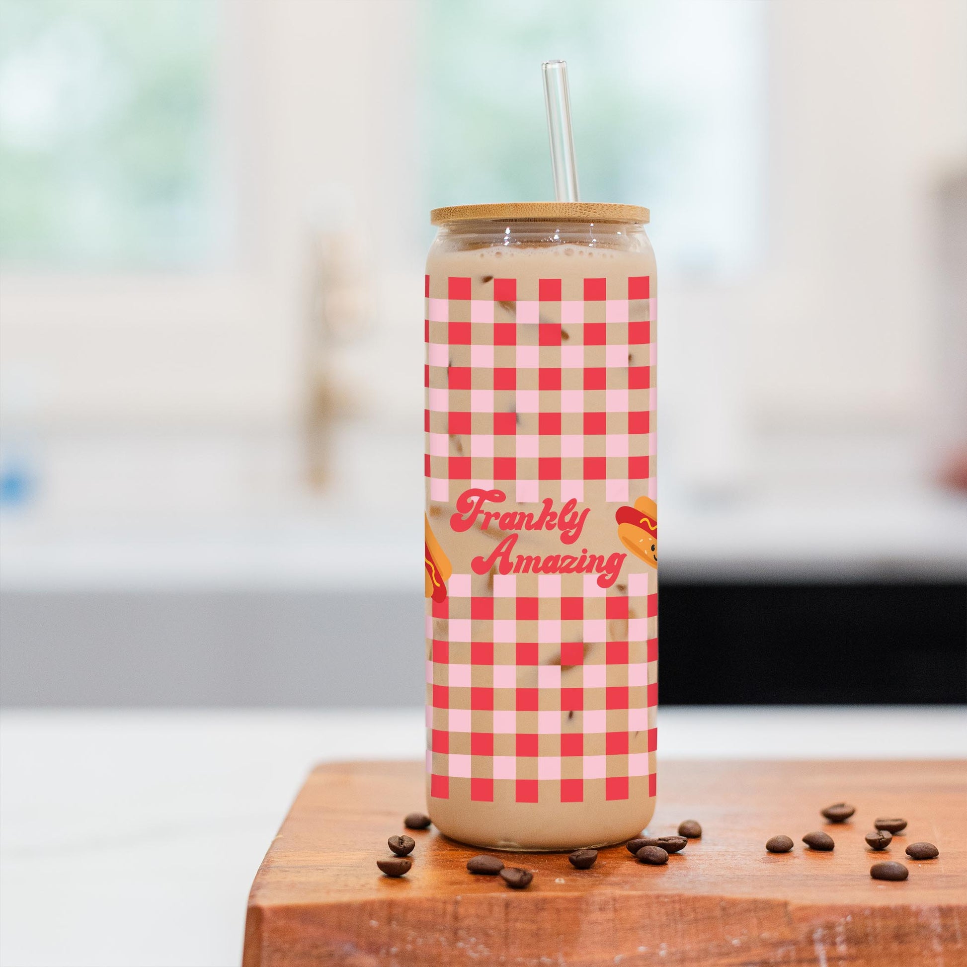 24oz Cold Brew Glass-Hot Dogs Frankly Amazing -2