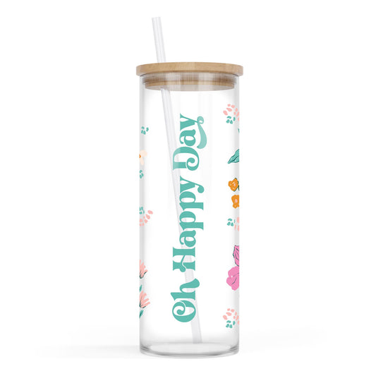 24oz Cold Brew Glass-Kalia Floral Oh Happy Days