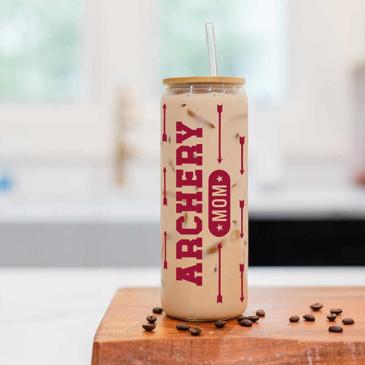 24oz Cold Brew Glass-Archery Mom -2