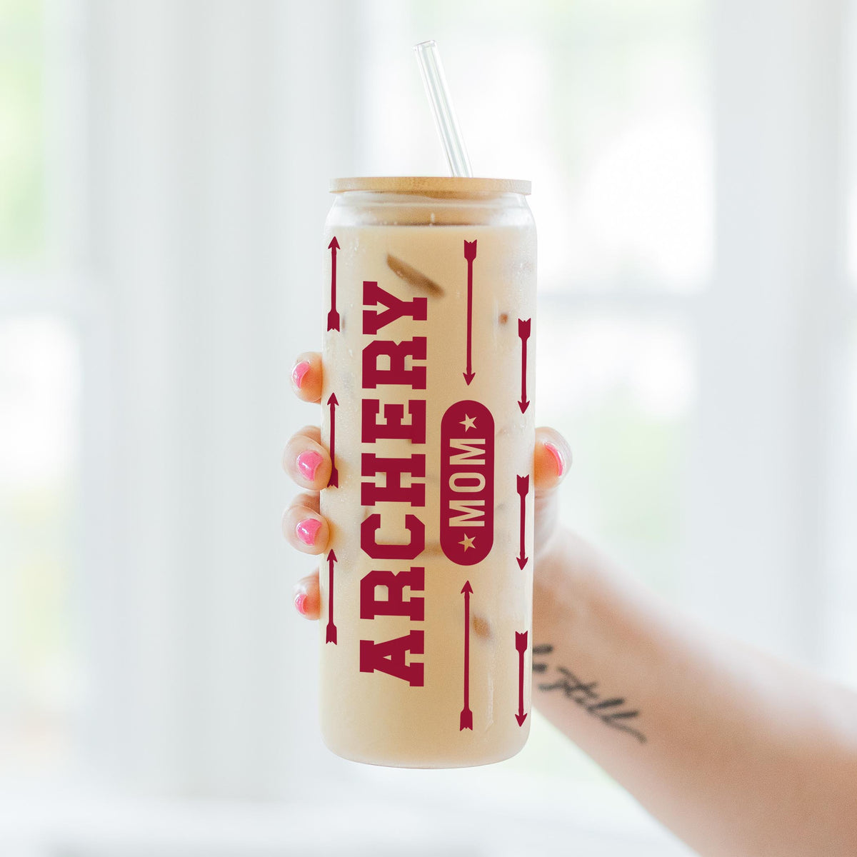 24oz Cold Brew Glass-Archery Mom -3