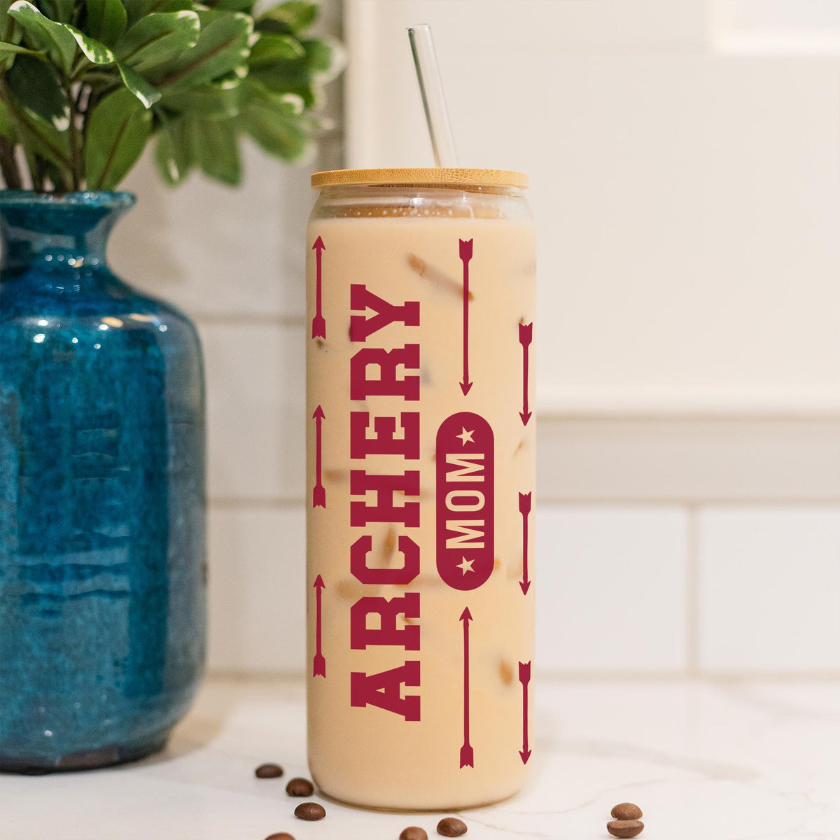 24oz Cold Brew Glass-Archery Mom -4