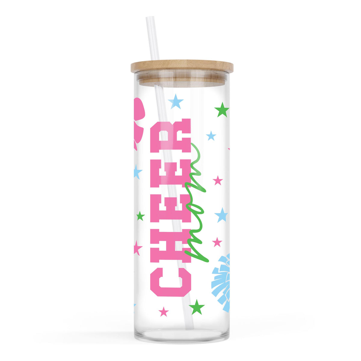 24oz Cold Brew Glass-Cheer Mom -0