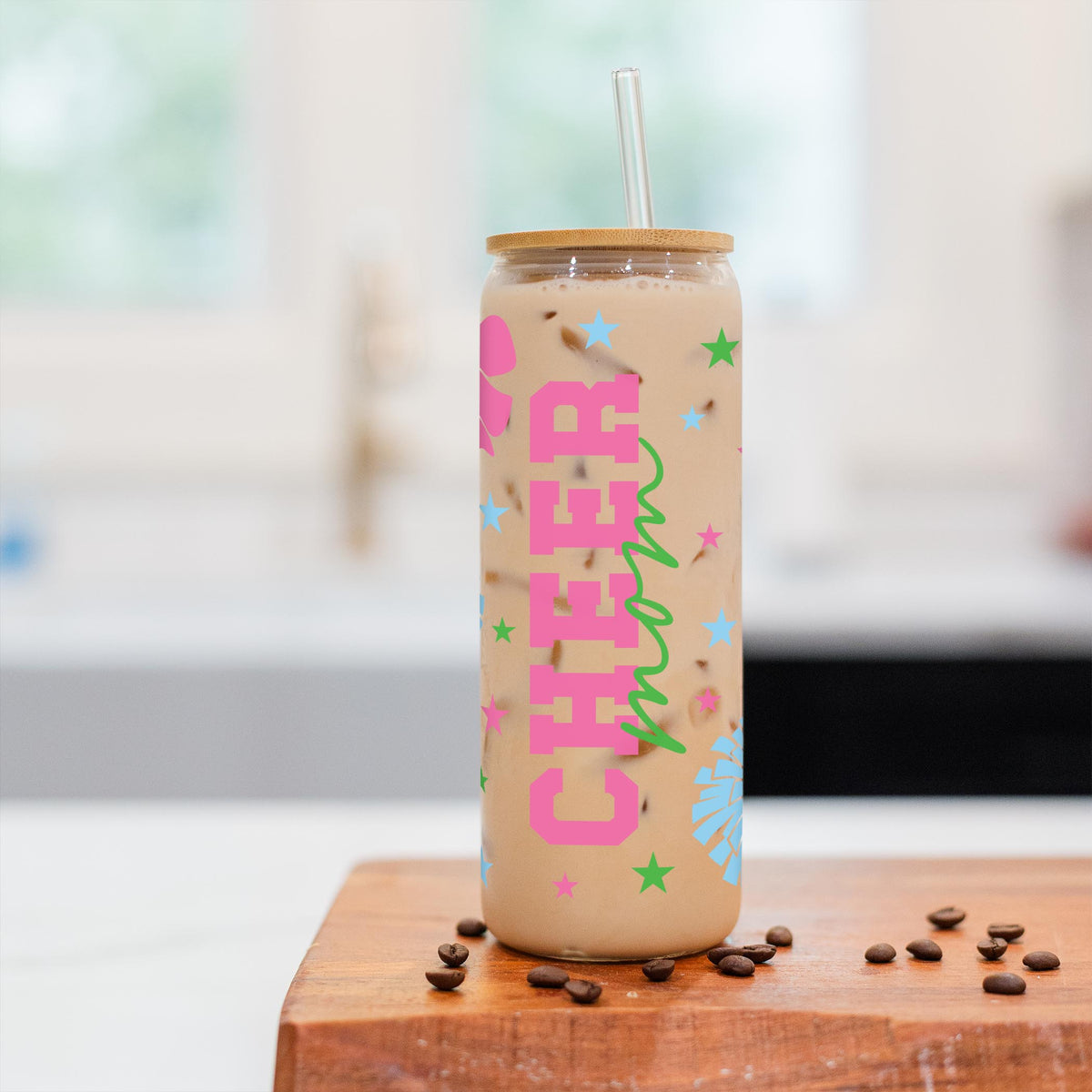 24oz Cold Brew Glass-Cheer Mom -2
