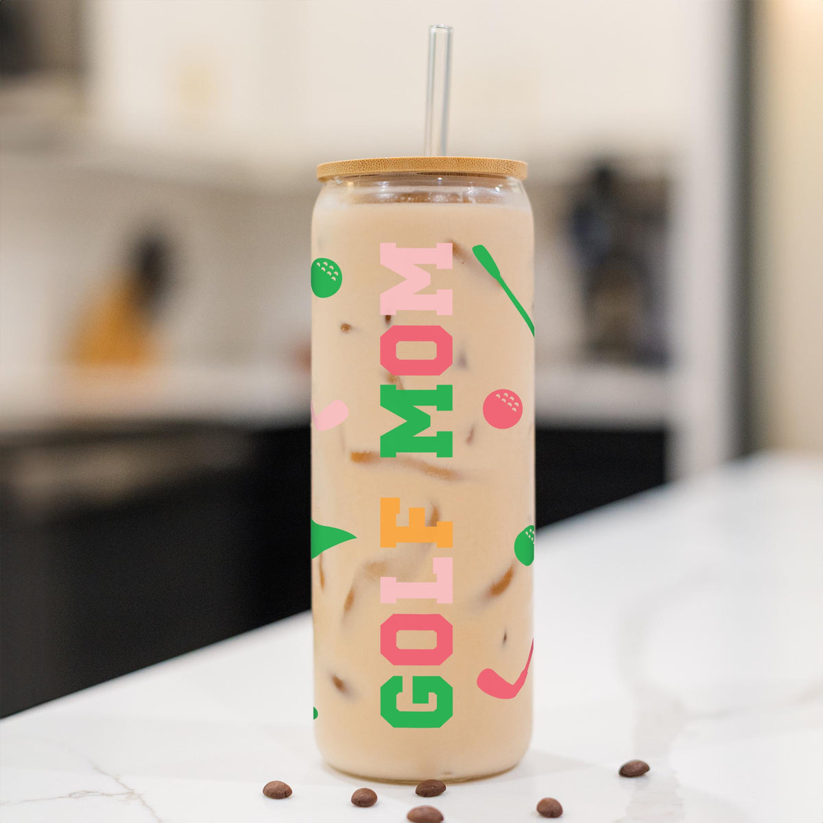 24oz Cold Brew Glass-Golf Mom -1