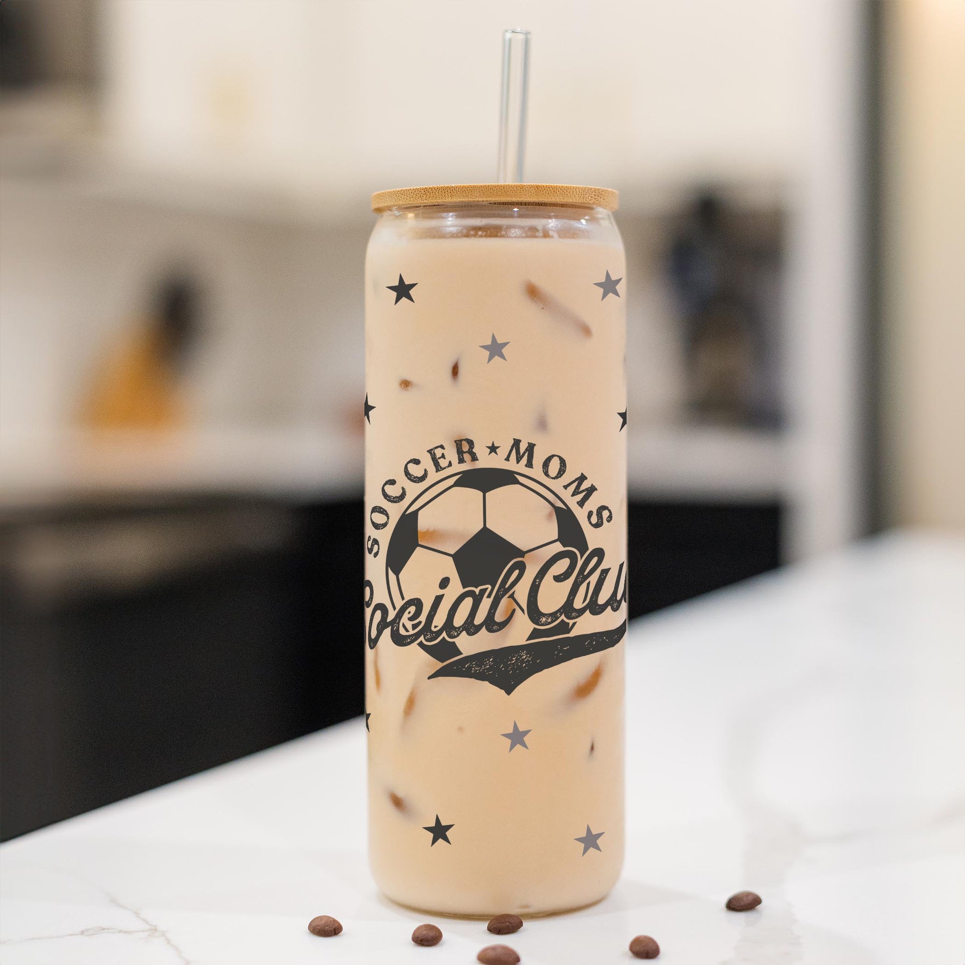24oz Cold Brew Glass-Soccer Moms Social Club -1