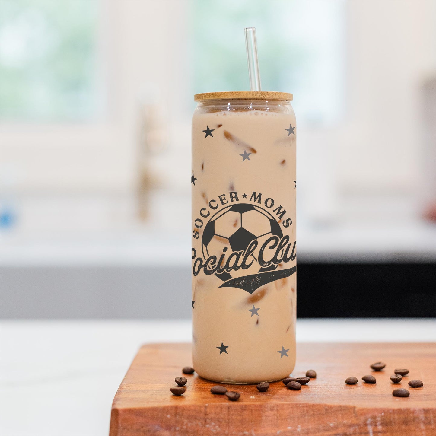 24oz Cold Brew Glass-Soccer Moms Social Club -2