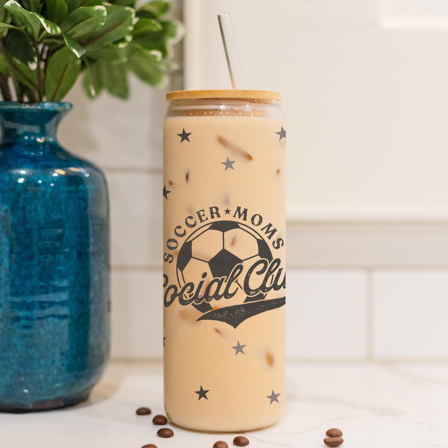 24oz Cold Brew Glass-Soccer Moms Social Club -4