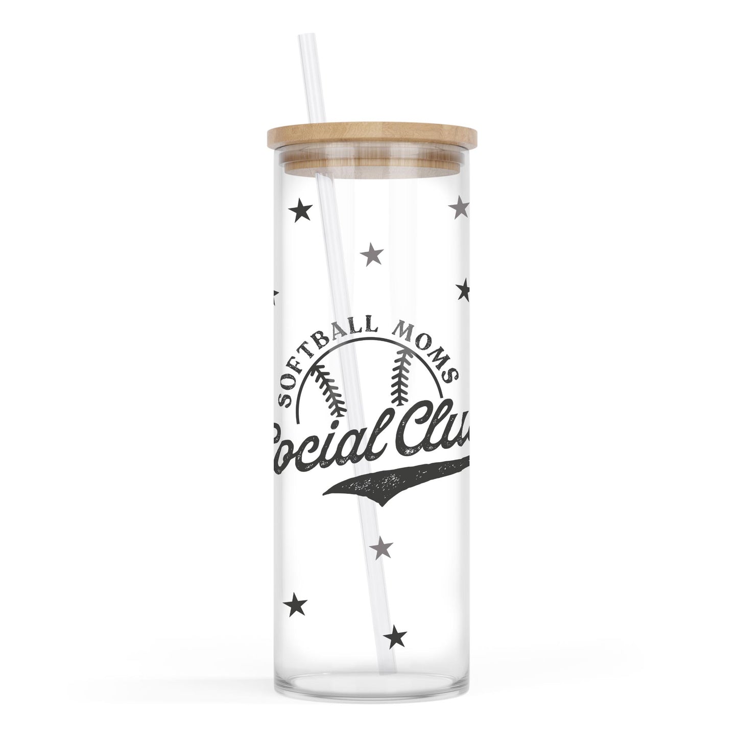 24oz Cold Brew Glass-Softball Moms Social Club -0