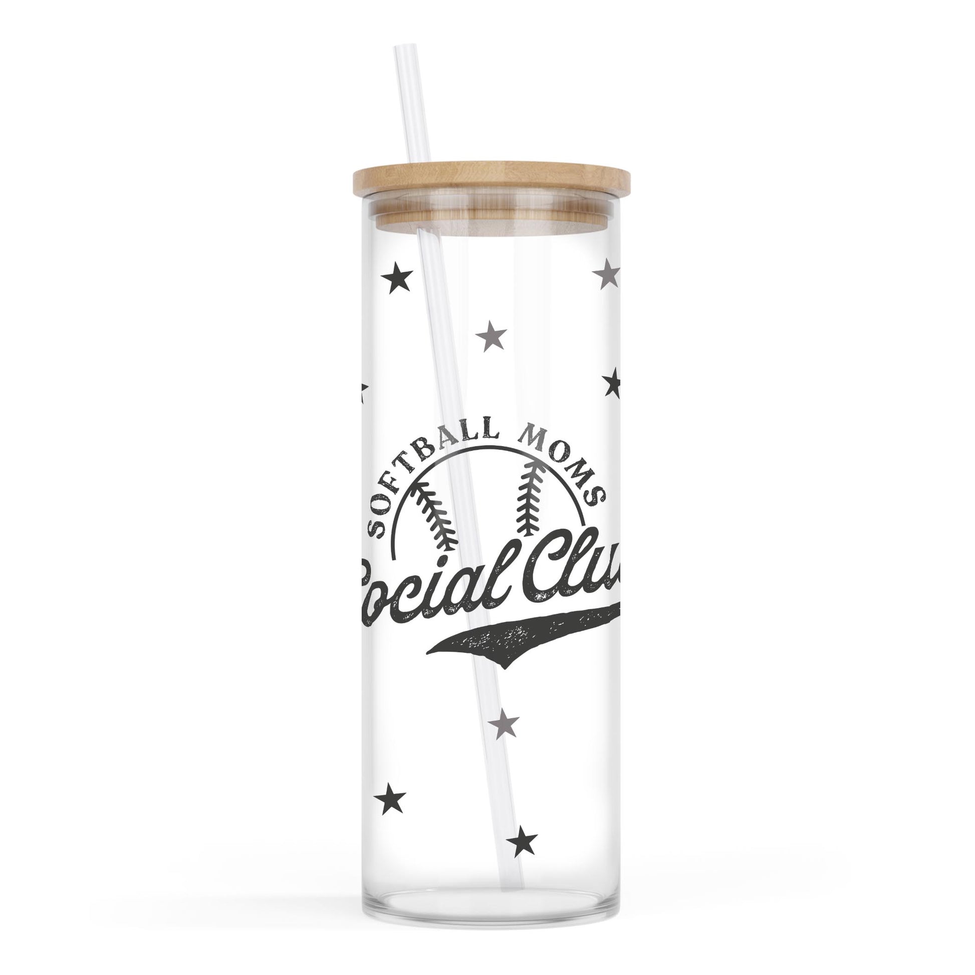 24oz Cold Brew Glass-Softball Moms Social Club -0