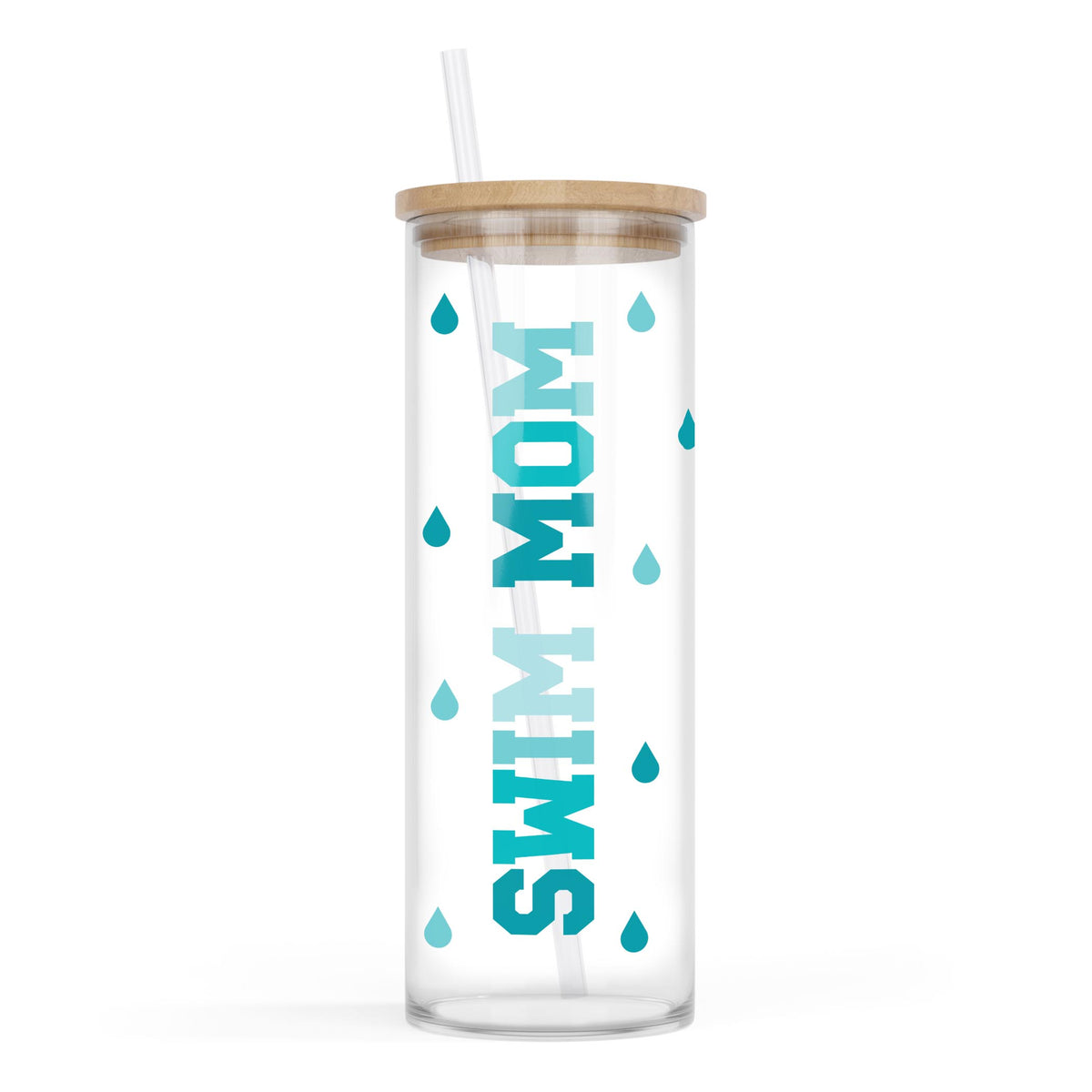 24oz Cold Brew Glass-Swim Mom -0