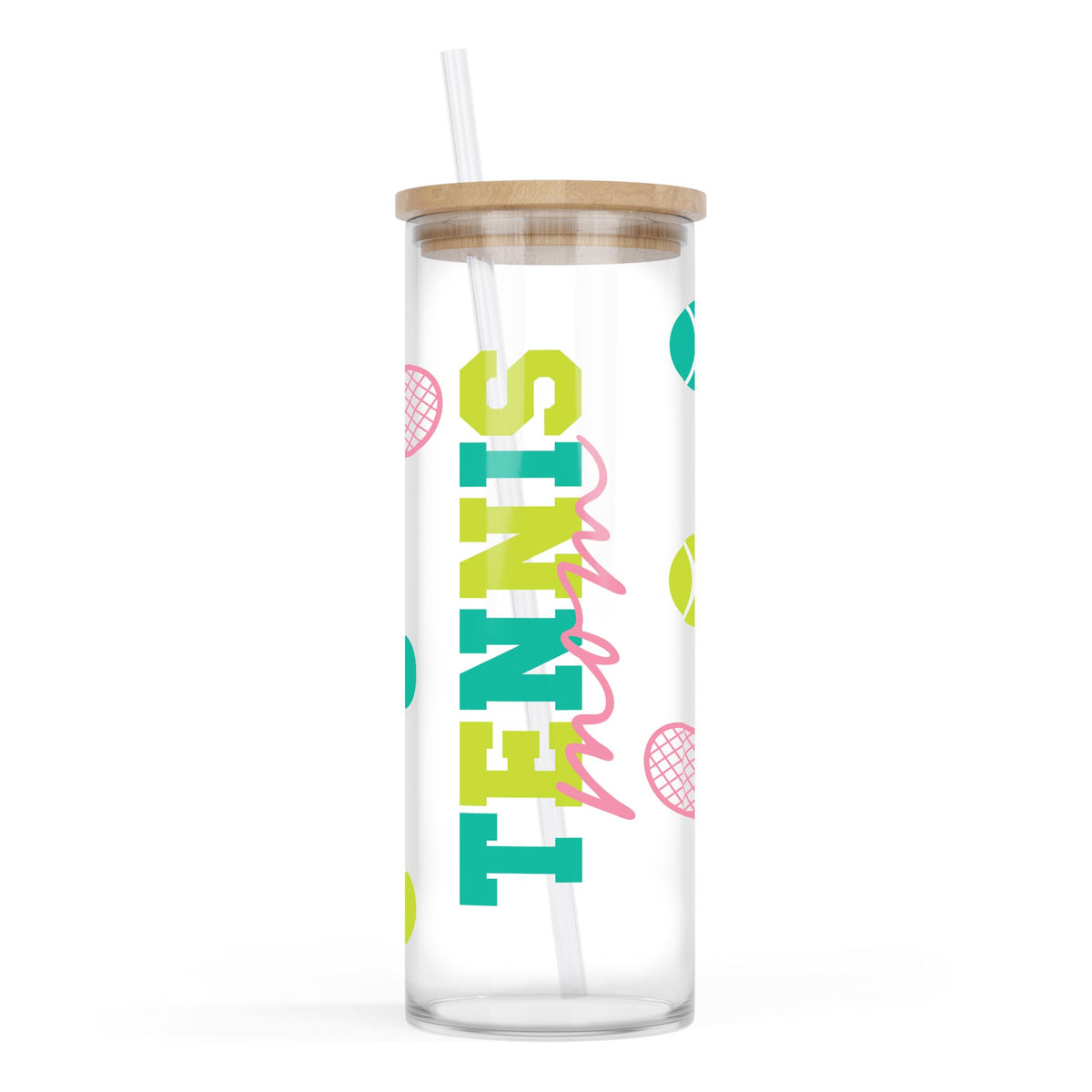 24oz Cold Brew Glass-Tennis Mom -0