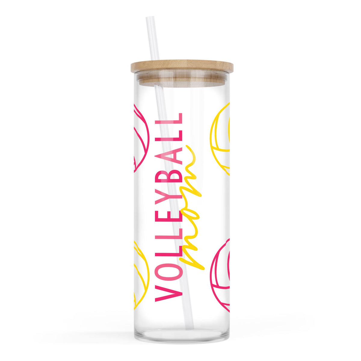 24oz Cold Brew Glass-Volleyball Mom -0