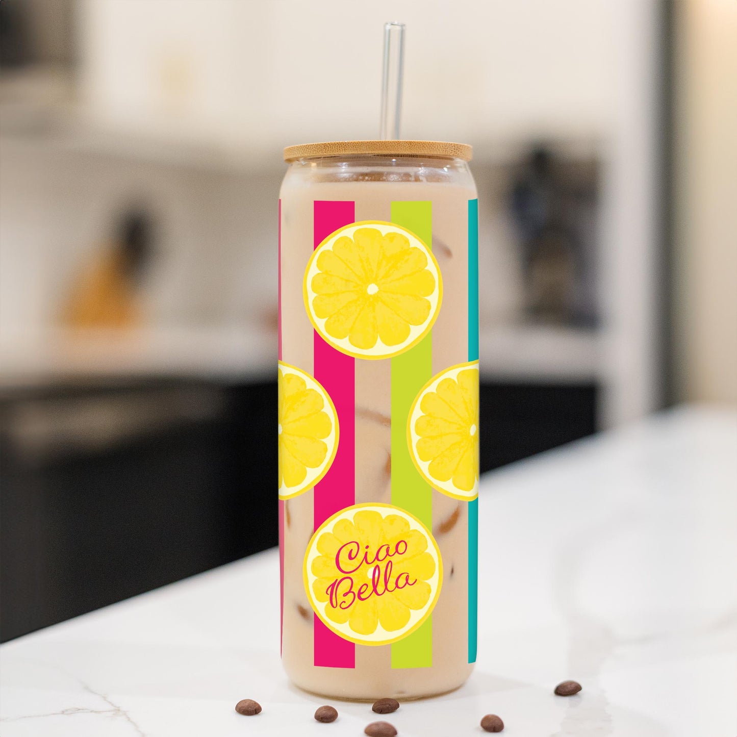 24oz Cold Brew Glass-Summer Daze -1