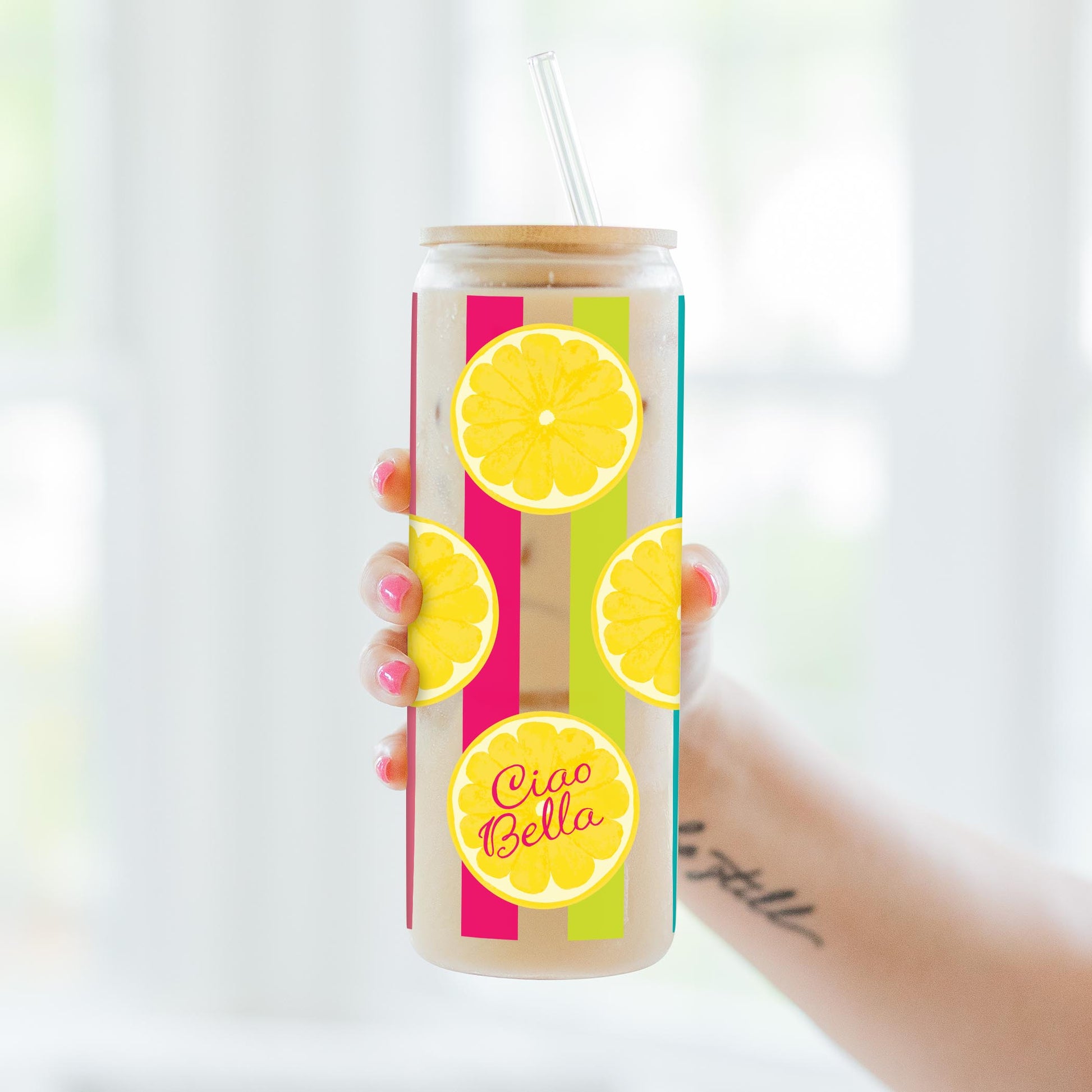 24oz Cold Brew Glass-Summer Daze -3