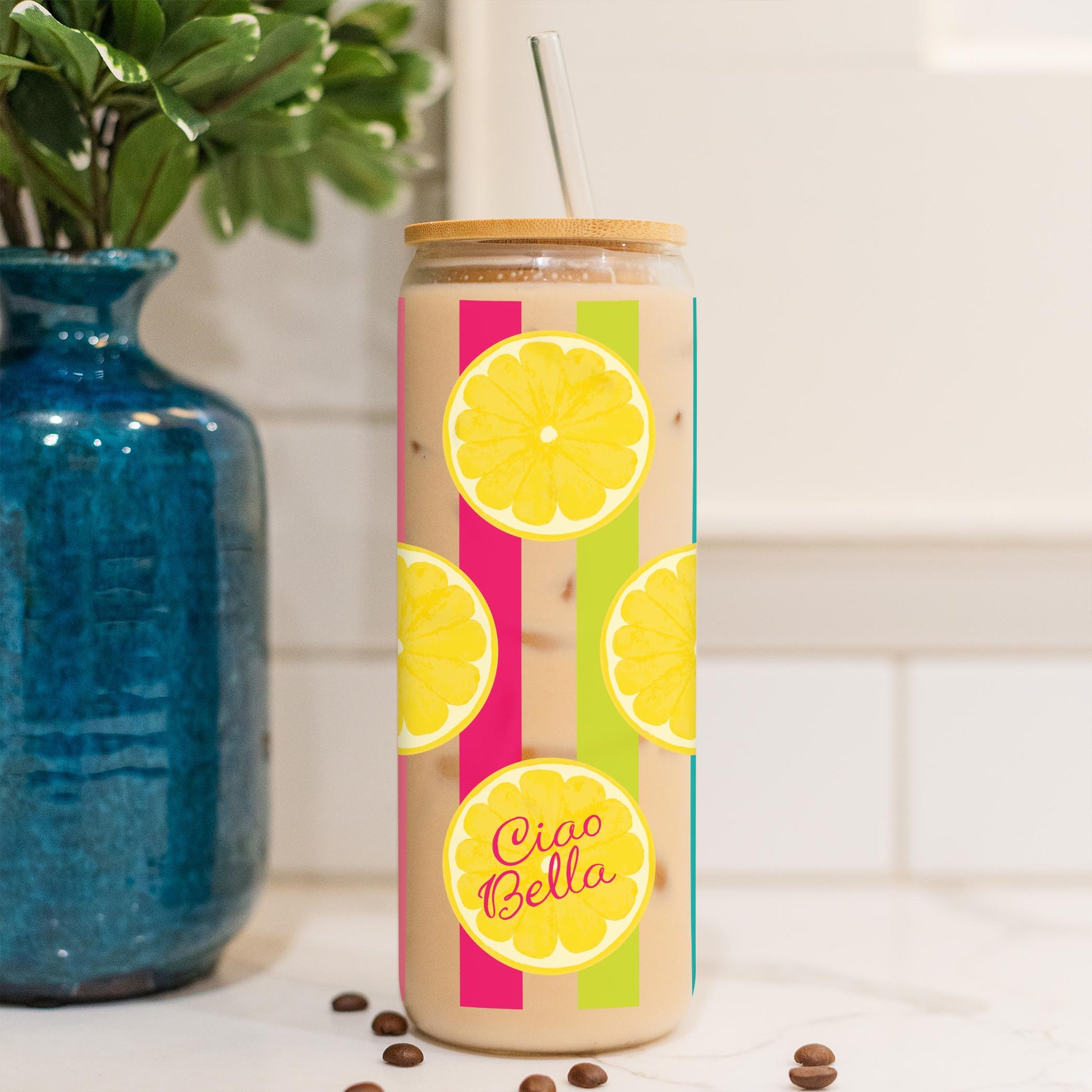 24oz Cold Brew Glass-Summer Daze -4